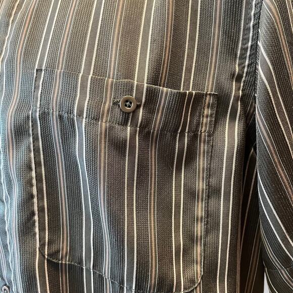 Vintage Haggar Shirt Medium Microfiber Polyester Button Down Grandpacore Vacay - Picture 3 of 7